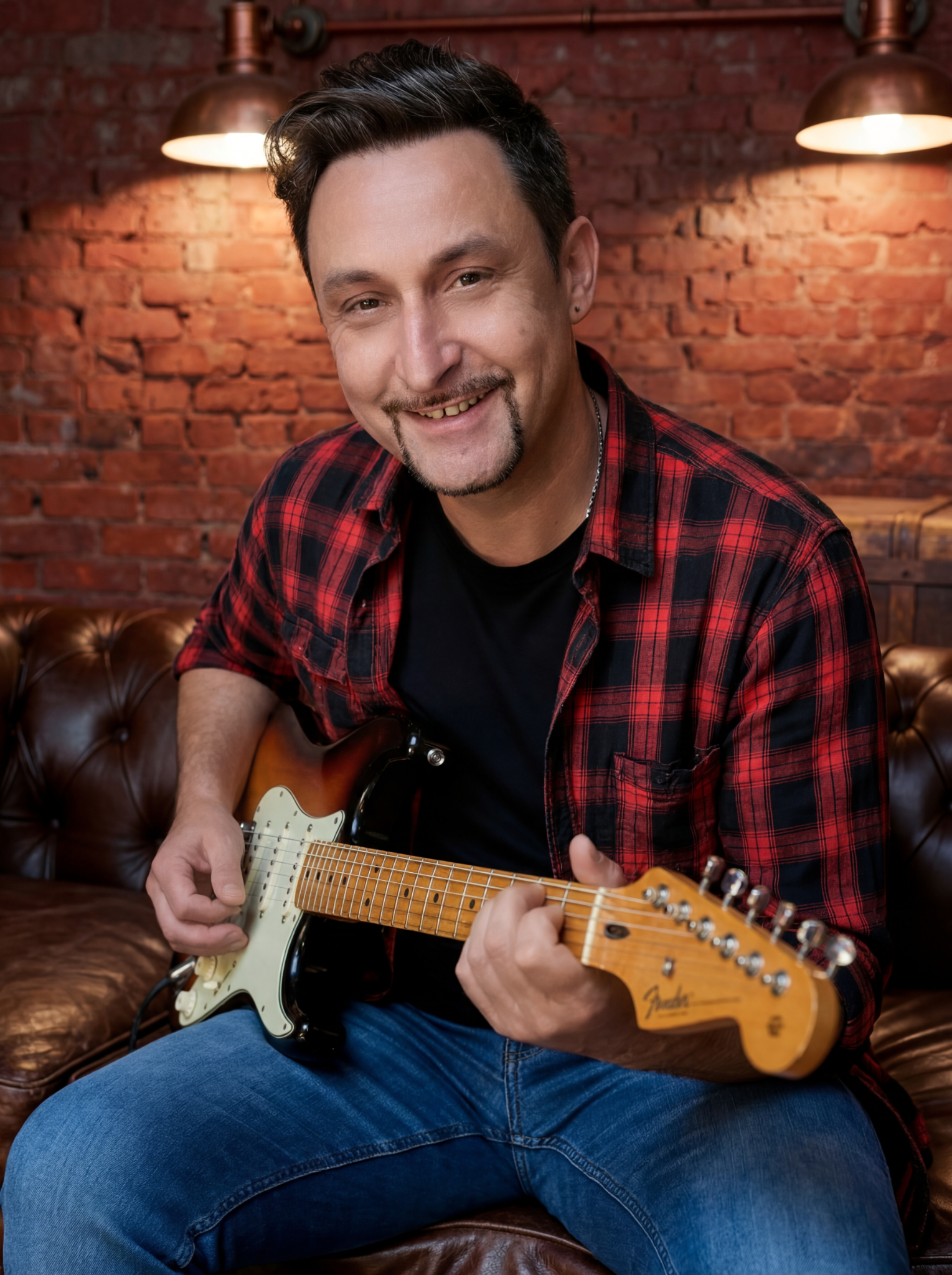 Denny Schönemann mit Gitarre als Bild für den Abschnitt Zurück am Mikrofon