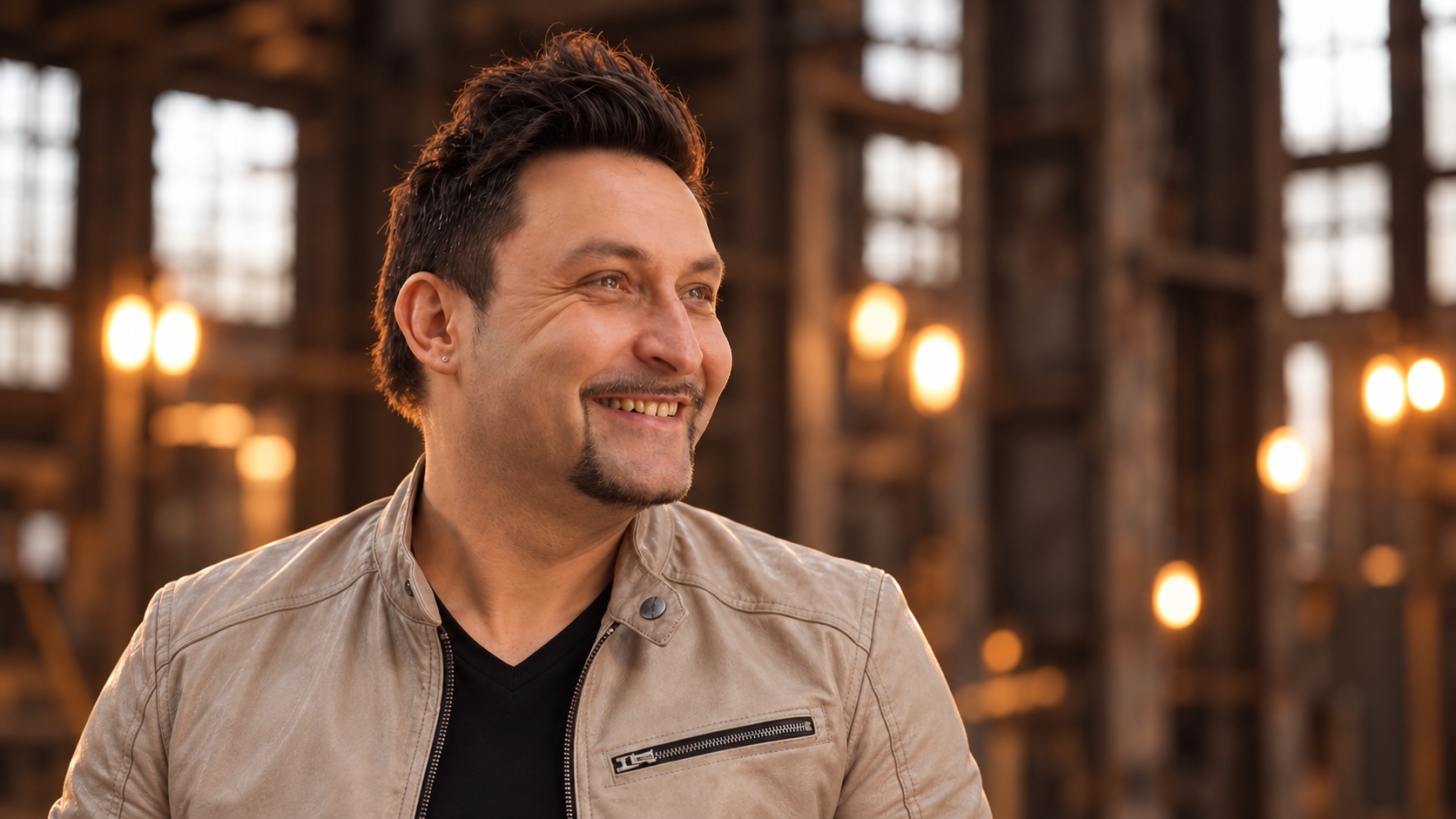 Denny Schönemann im Porträt mit warmen Lichtern zur Single I Don't Miss You